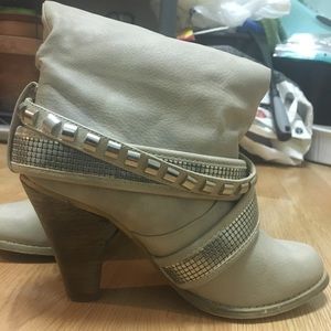 Heeled boots with ankle embellishments size 8